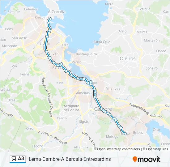 A3 Bus Line Map