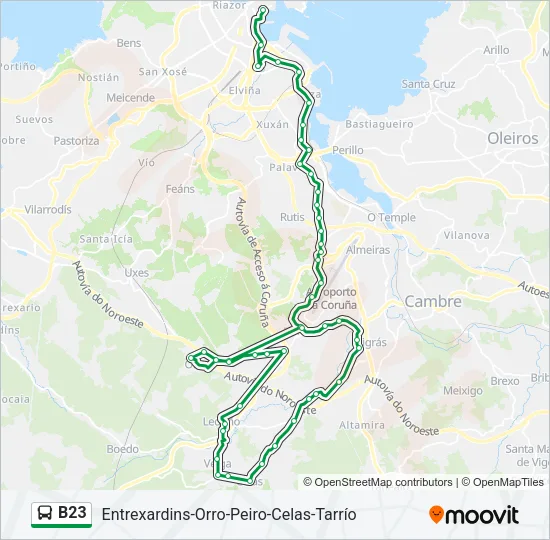 B23 Bus Line Map