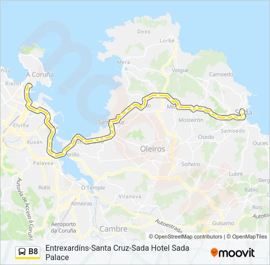B8 Bus Line Map
