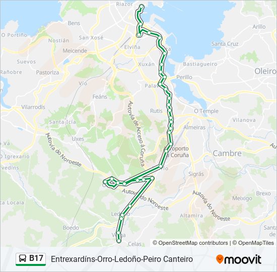 B17 bus Line Map