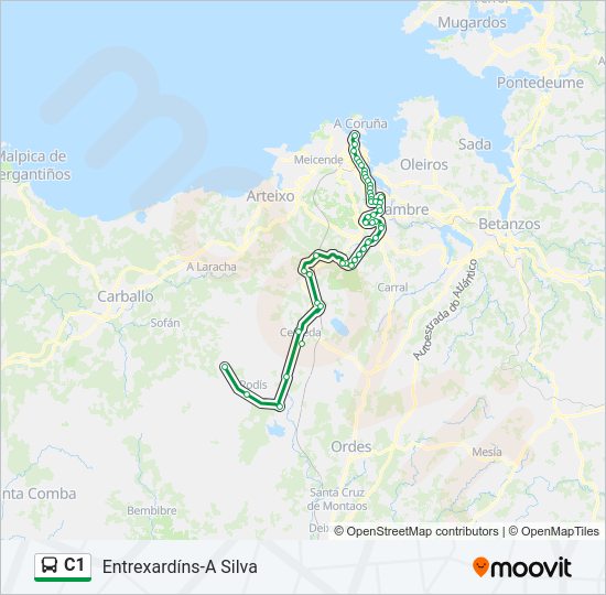 C1 bus Mapa de línia