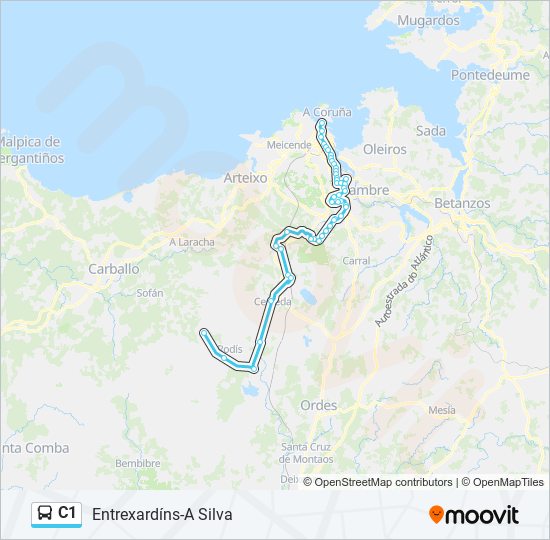 C1 bus Line Map