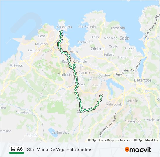 A6 bus Line Map