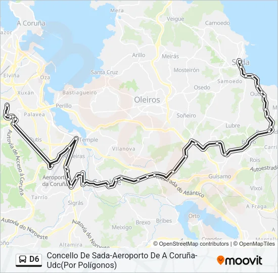 D6 Bus Line Map