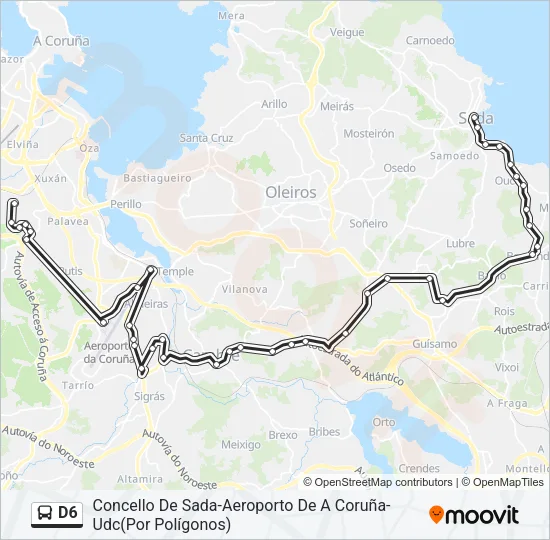D6 Bus Line Map