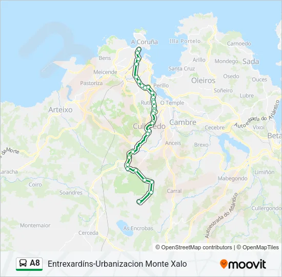 A8 Bus Line Map