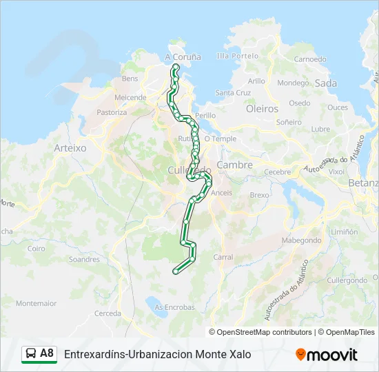 A8 Bus Line Map