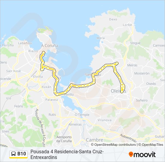 B10 bus Line Map