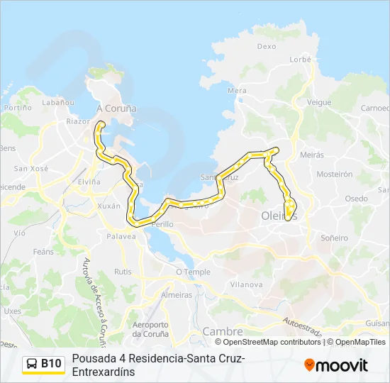 B10 Bus Line Map