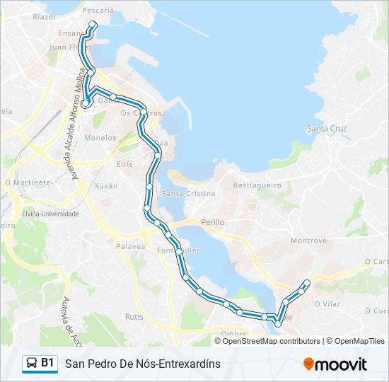 Mapa de B1 de autobús