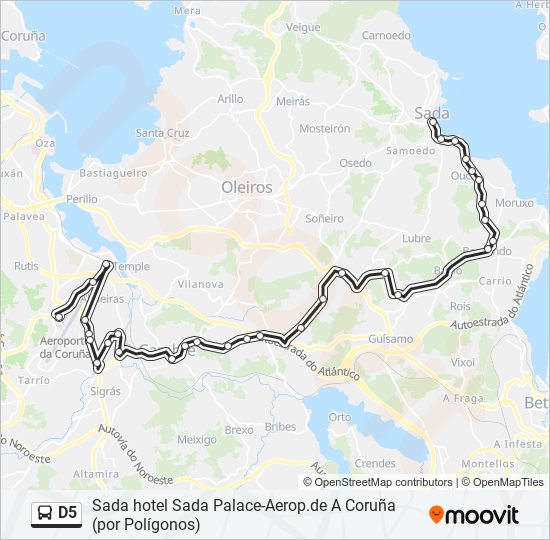 D5 bus Mapa de línia