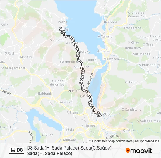 D8 Bus Line Map