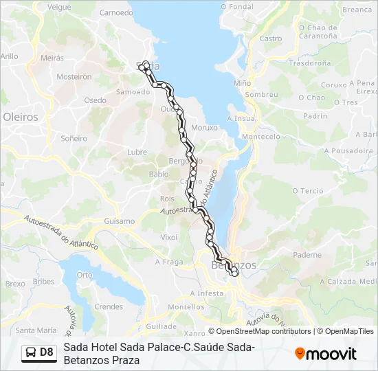 D8 Bus Line Map