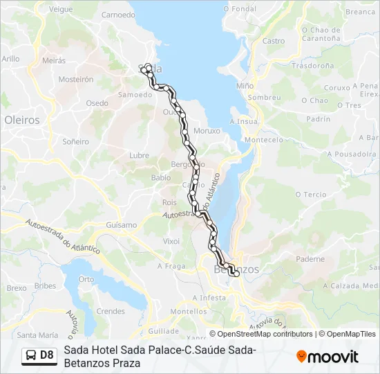 D8 Bus Line Map