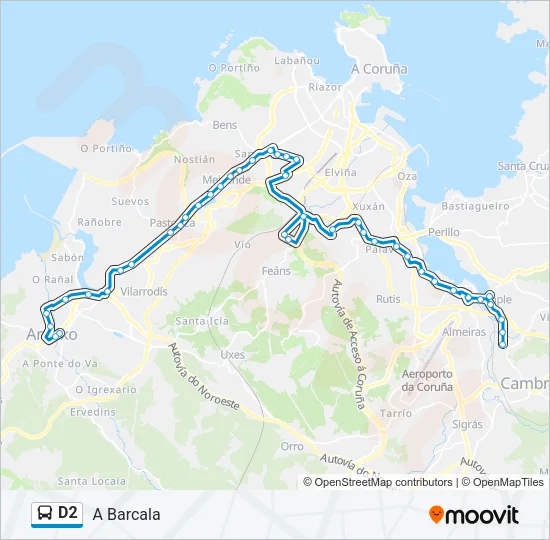 D2 Bus Line Map