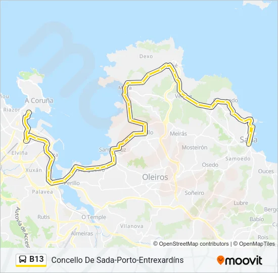 B13 Bus Line Map