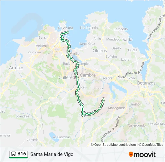 B16 Bus Line Map