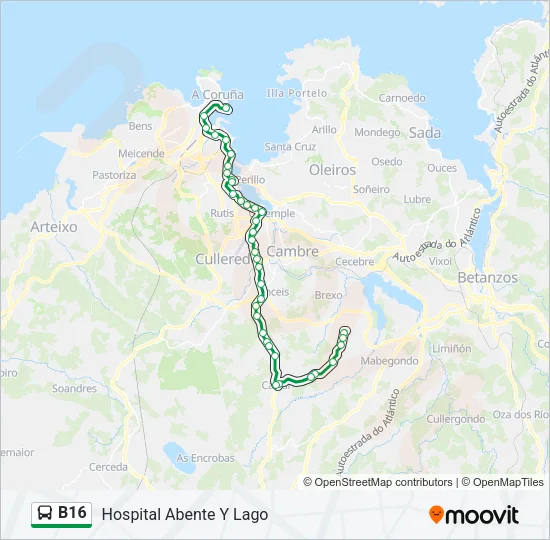 B16 Bus Line Map