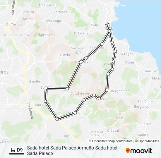 D9 Bus Line Map