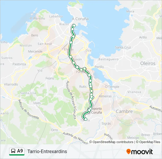 A9 Bus Line Map