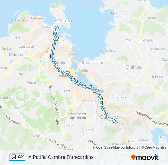 A2 Bus Line Map