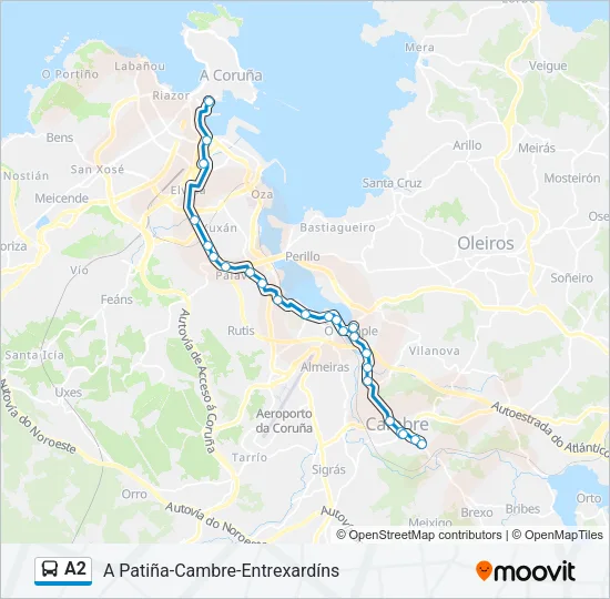 A2 Bus Line Map