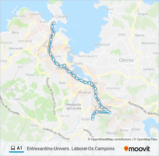 A1 Bus Line Map