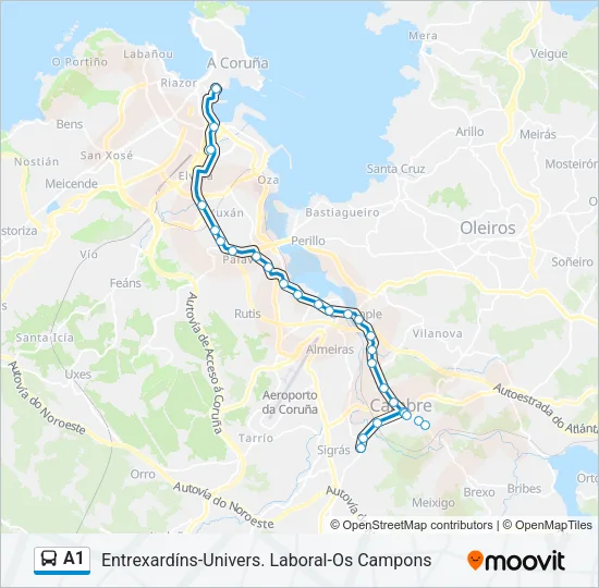 A1 Bus Line Map