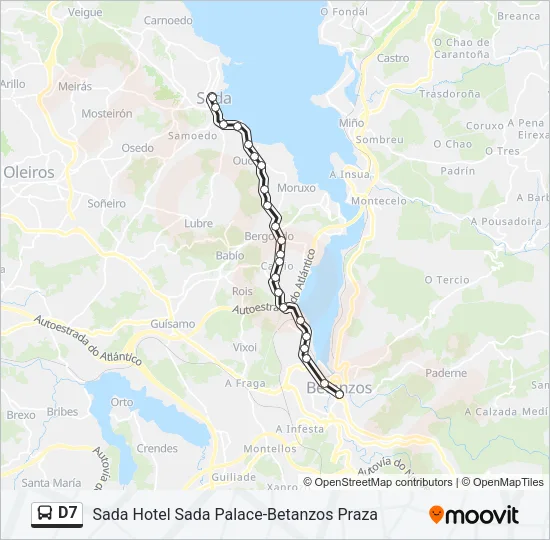 D7 Bus Line Map