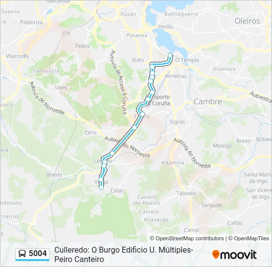 5004 Bus Line Map