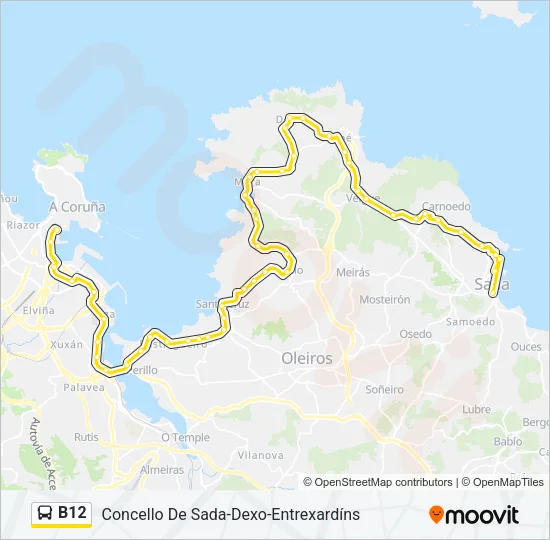 B12 Bus Line Map