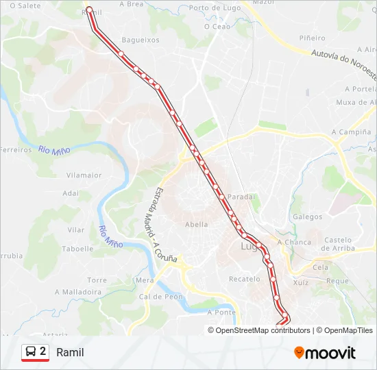 2 Bus Line Map