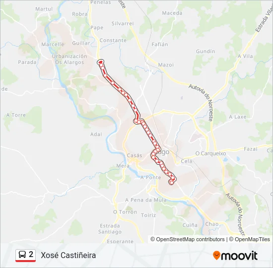 2 Bus Line Map