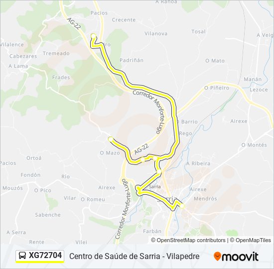 XG72704 bus Mapa de línia