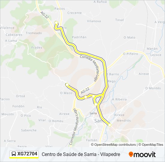 XG72704 bus Mapa de línia