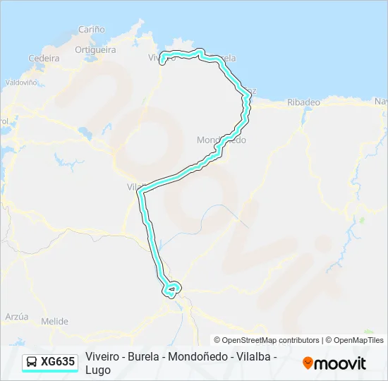 XG635 Bus Line Map