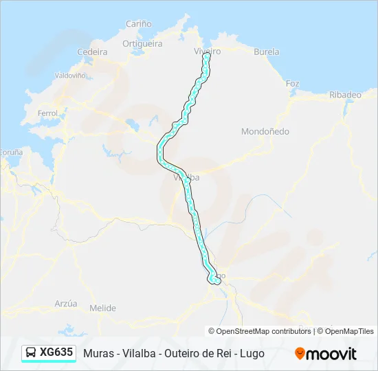 XG635 Bus Line Map