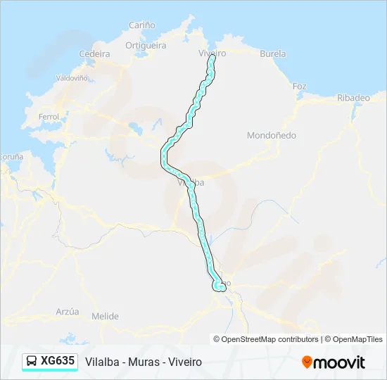 XG635 Bus Line Map