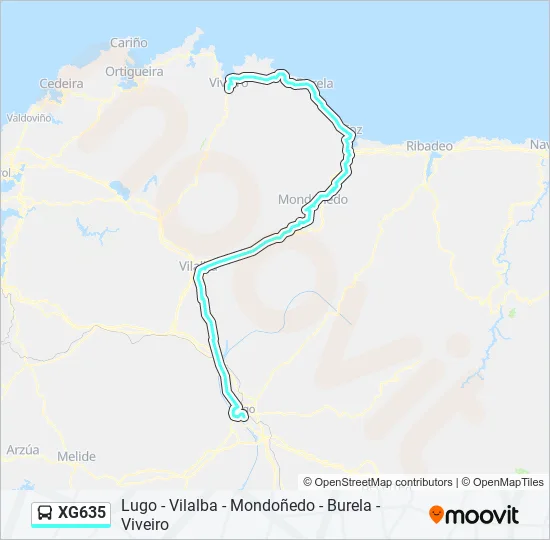 XG635 Bus Line Map
