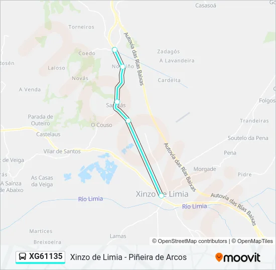 XG61135 Bus Line Map