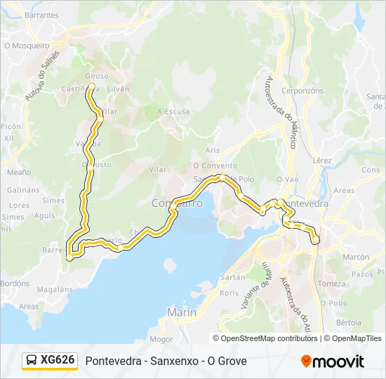 XG626 Bus Line Map