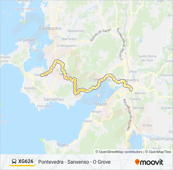 XG626 Bus Line Map