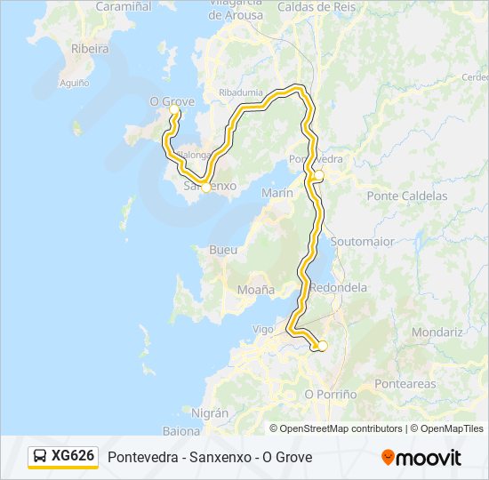 XG626 bus Mapa de línia