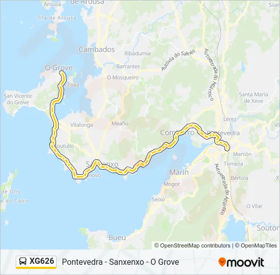 XG626 Bus Line Map