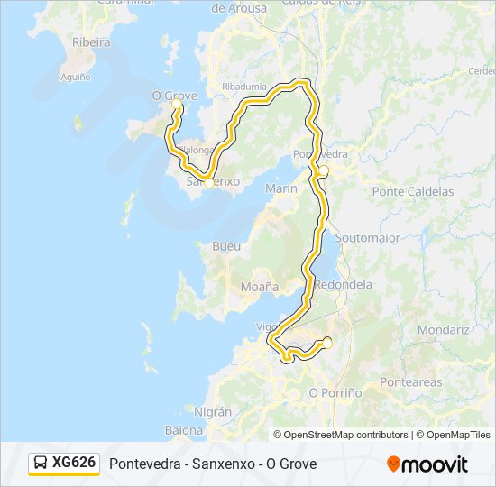 XG626 bus Mapa de línia