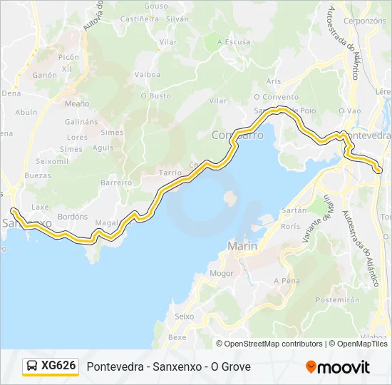 XG626 Bus Line Map