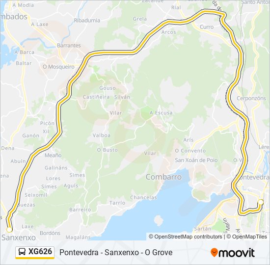 XG626 bus Line Map