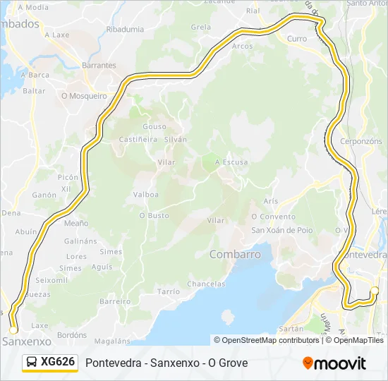 XG626 Bus Line Map