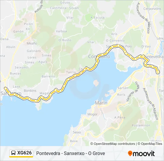 XG626 Bus Line Map