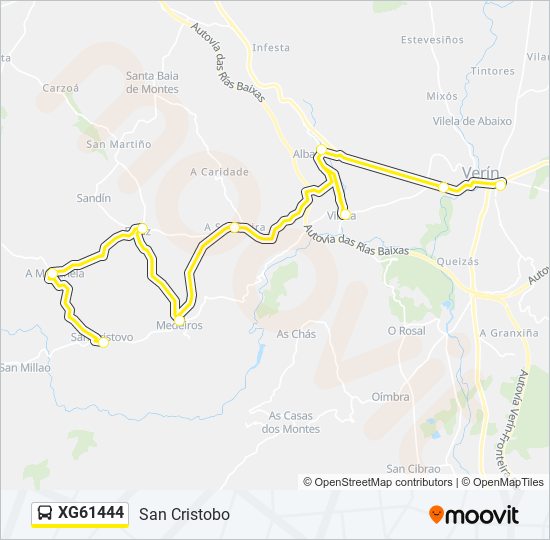 XG61444 bus Mapa de línia